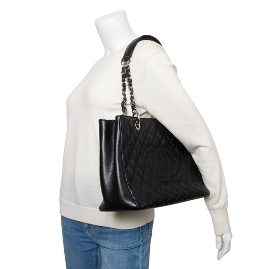 Chanel Black Caviar Leather Grand Shopping Tote (GST)