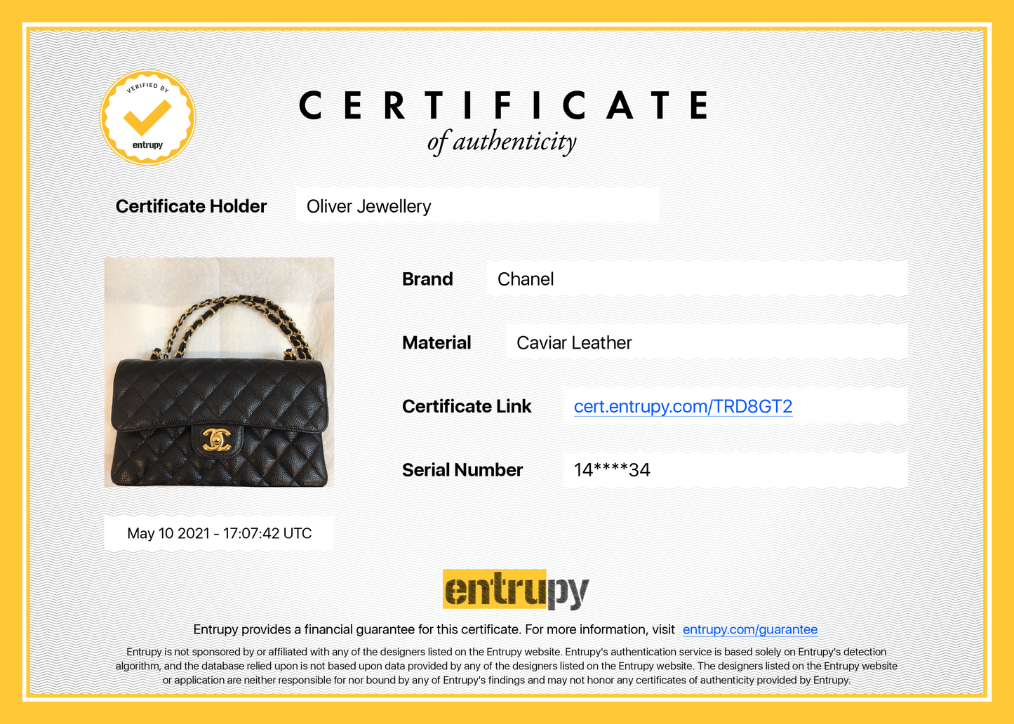 Chanel Black Caviar Small Classic Double Flap Bag