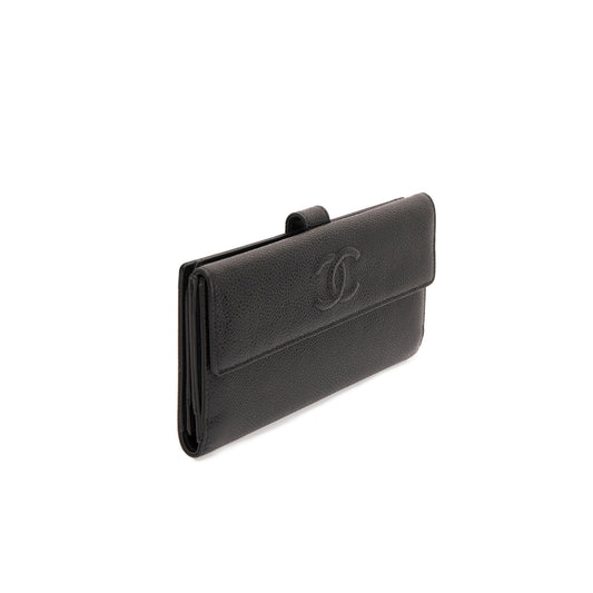 Chanel Black Caviar Timeless Continental Wallet
