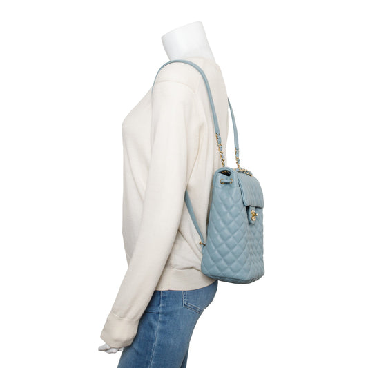 Chanel Blue Quilted Calfskin Leather Small Urban Spirit Backpack