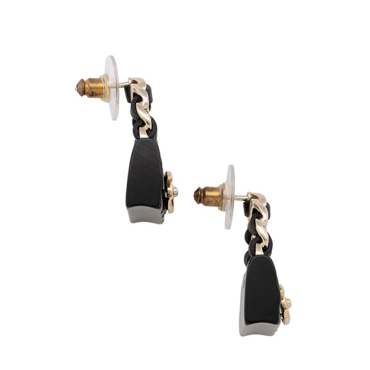 Chanel Lambskin CC Turnlock Chain Flap Bag Earrings (SHF-OSbL4p)