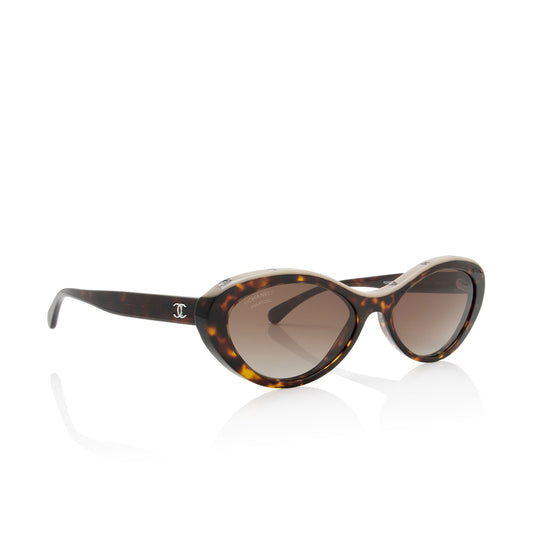 Chanel Polarized Oval Sunglasses (SHF-xXExYE)