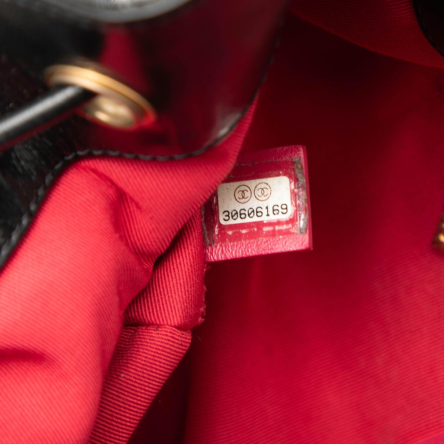 Chanel Shiny Aged Calfskin CC Chain Drawstring Bucket Bag