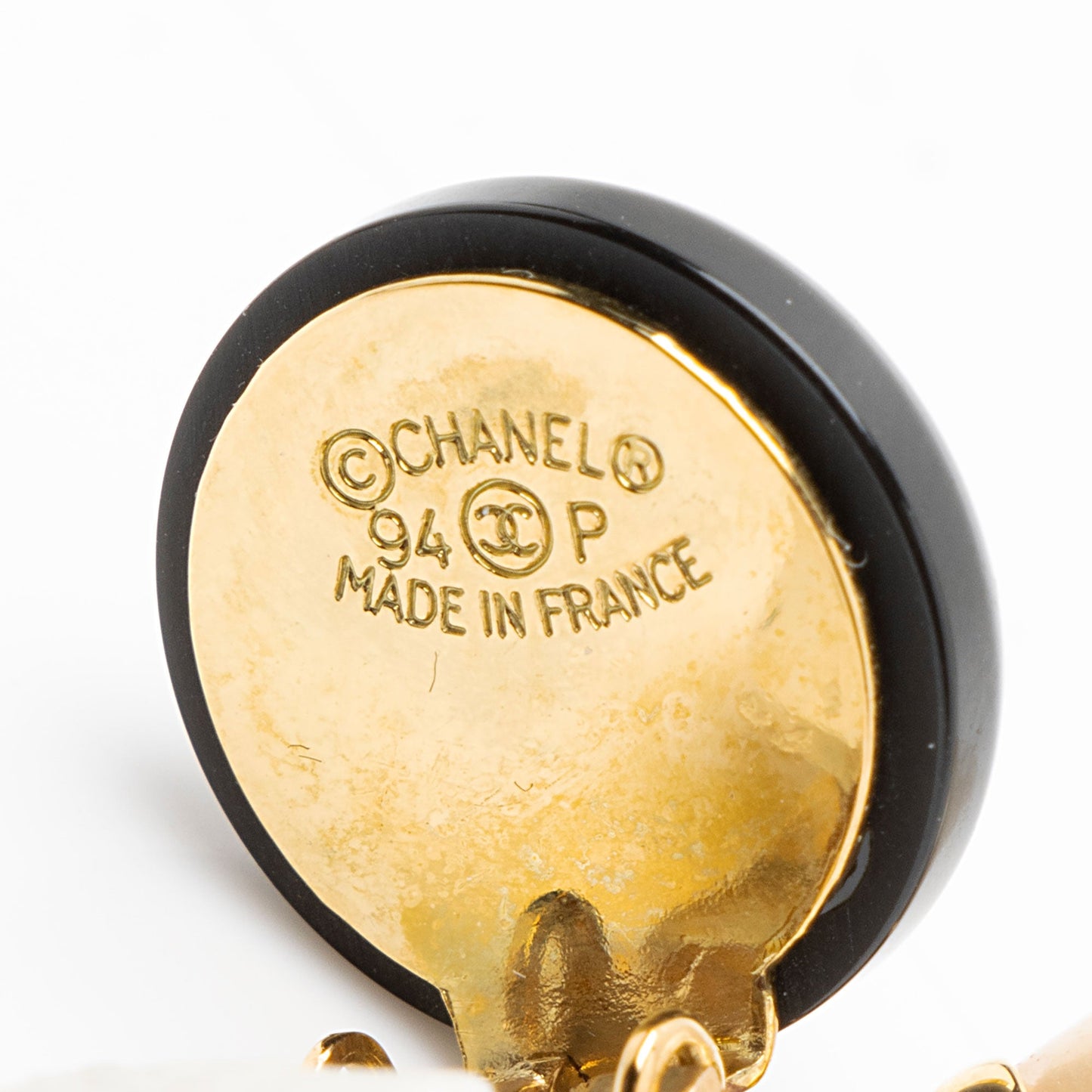 Chanel Vintage Pearl CC Clip On Earrings