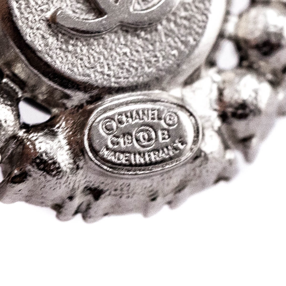 Chanel Black & Crystal CC Stud Earrings