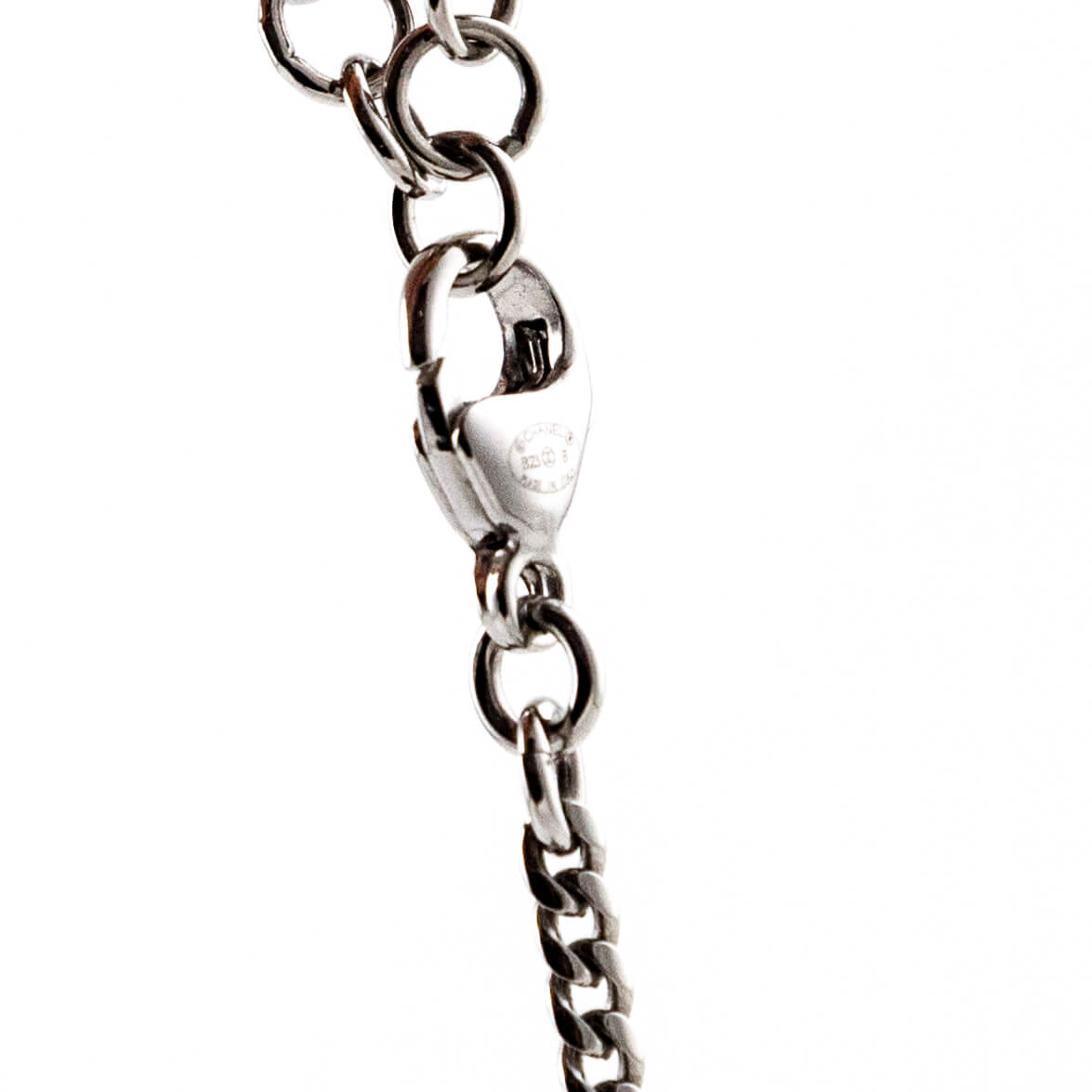 Chanel Silver Faux Pearl CC Necklace