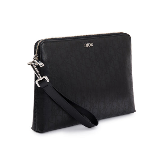 Christian Dior 2020 Black Oblique Galaxy Leather Pouch