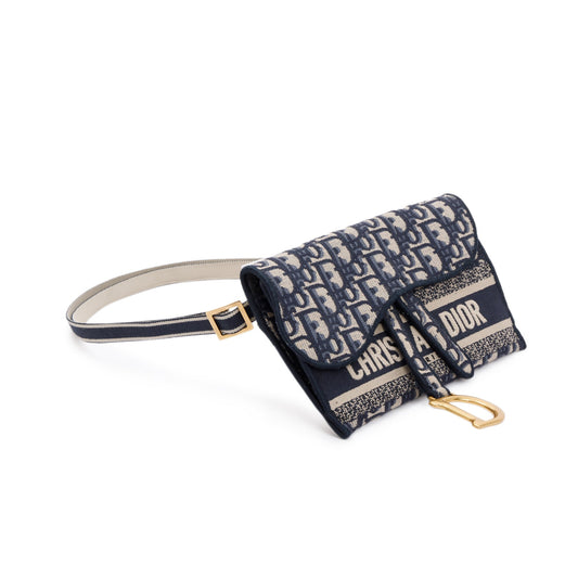 Christian Dior 2020 Oblique Slim Saddle Belt Pouch