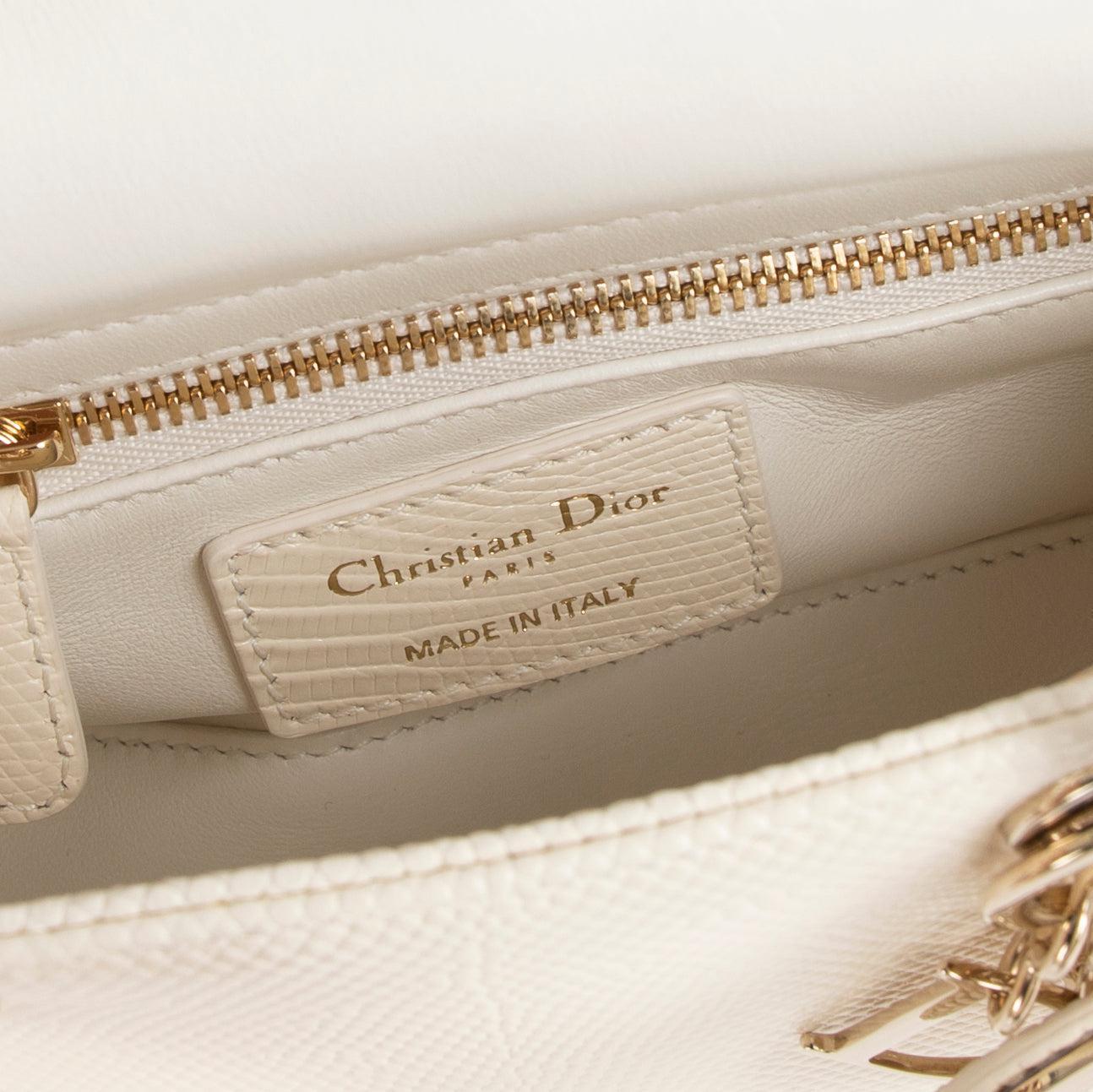 Christian Dior 2021 White Lizard Mini Lady Dior Bag