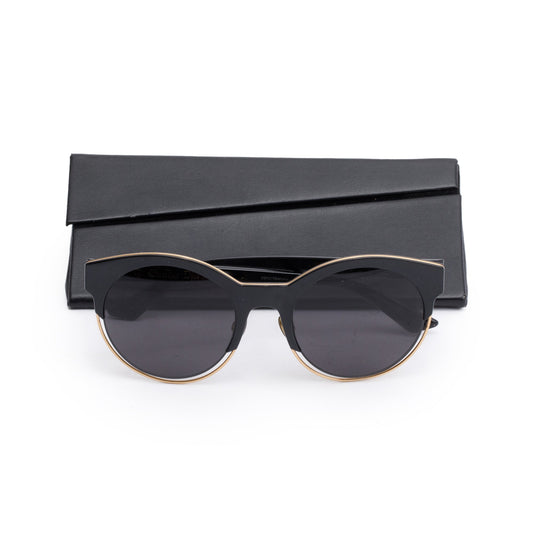 Christian Dior Black Acetate Diorsideral1 Round Sunglasses