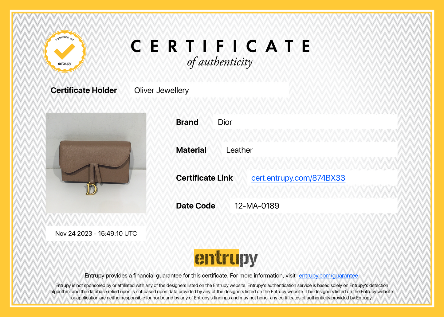 Christian Dior Leather Saddle Belt Pouch