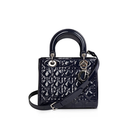 Christian Dior Medium Patent Leather Lady Dior Bag