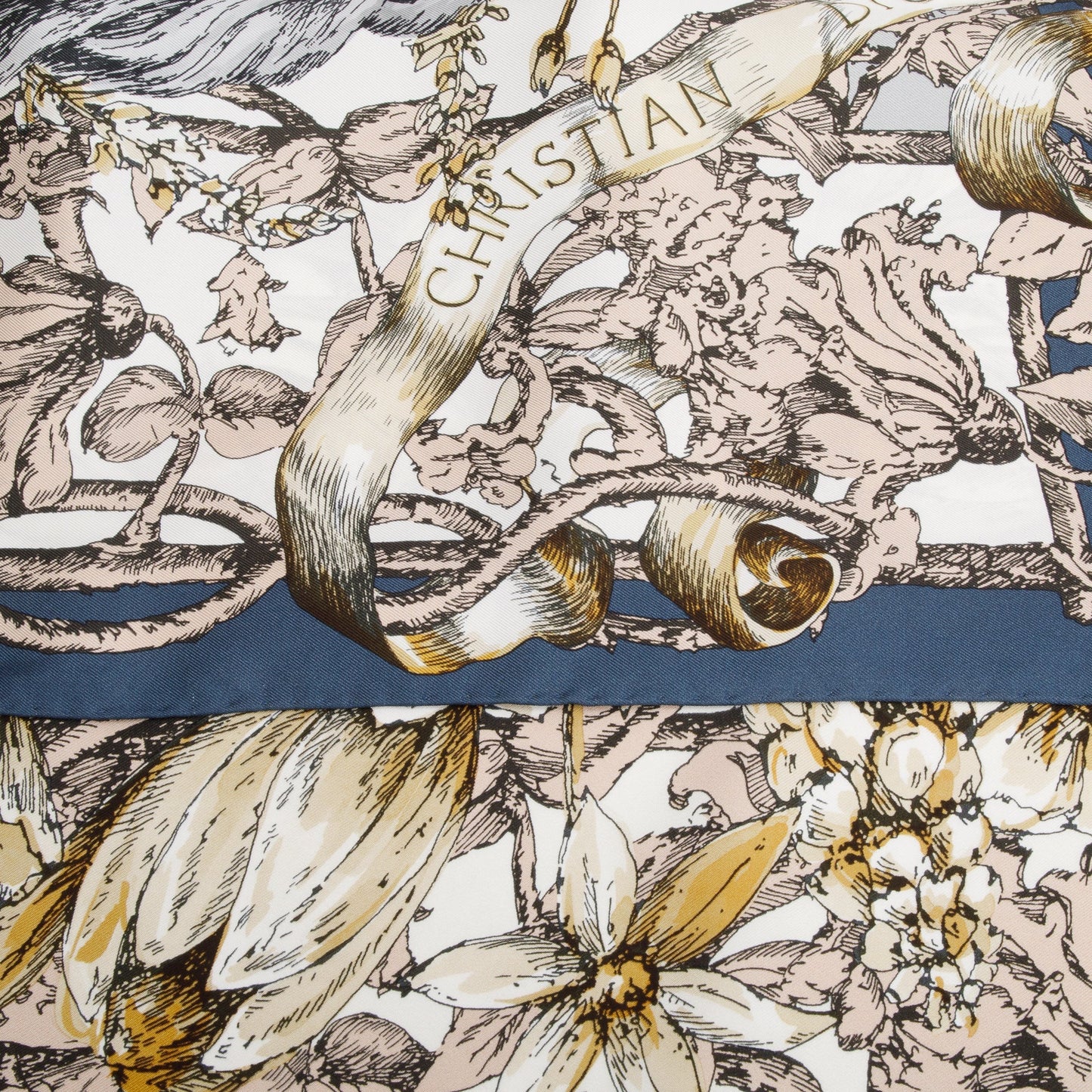 Christian Dior Multicolor 'La Force' Silk Scarf 90
