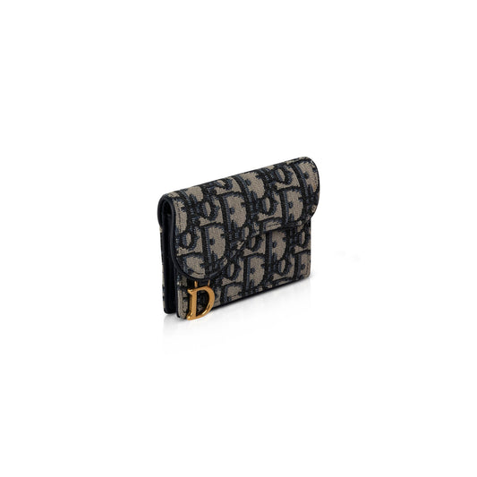 Christian Dior Oblique Saddle Flap Card Holder