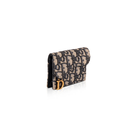 Christian Dior Oblique Saddle Flap Card Holder