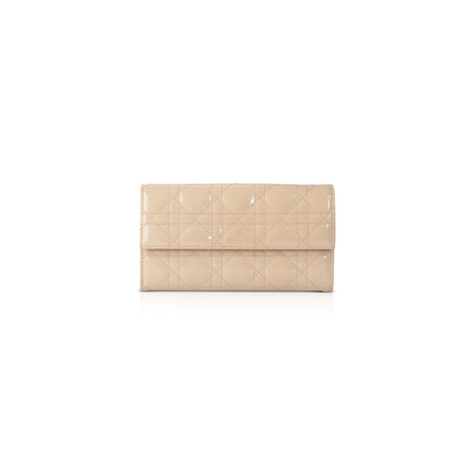 Christian Dior Patent Cannage Lady Dior Chain Wallet