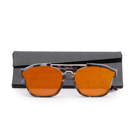 Christian Dior Purple Spotted Havana Acetate Abstract Mirrored Square Sunglasses