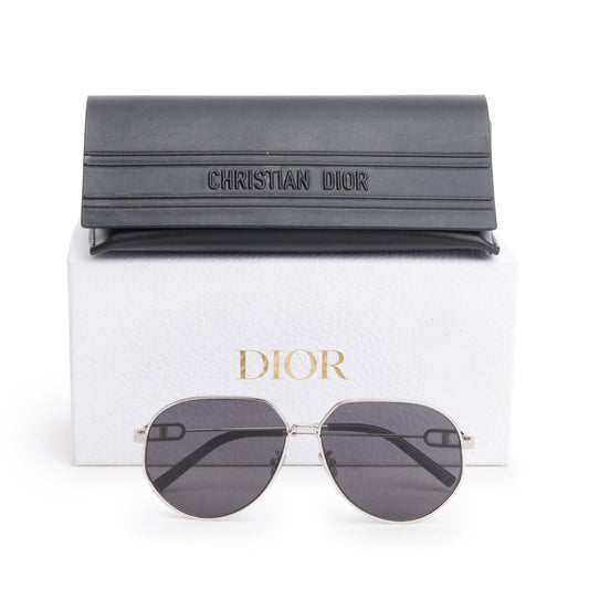 Christian Dior Silver-Tone Metal CD Link A1U Sunglasses