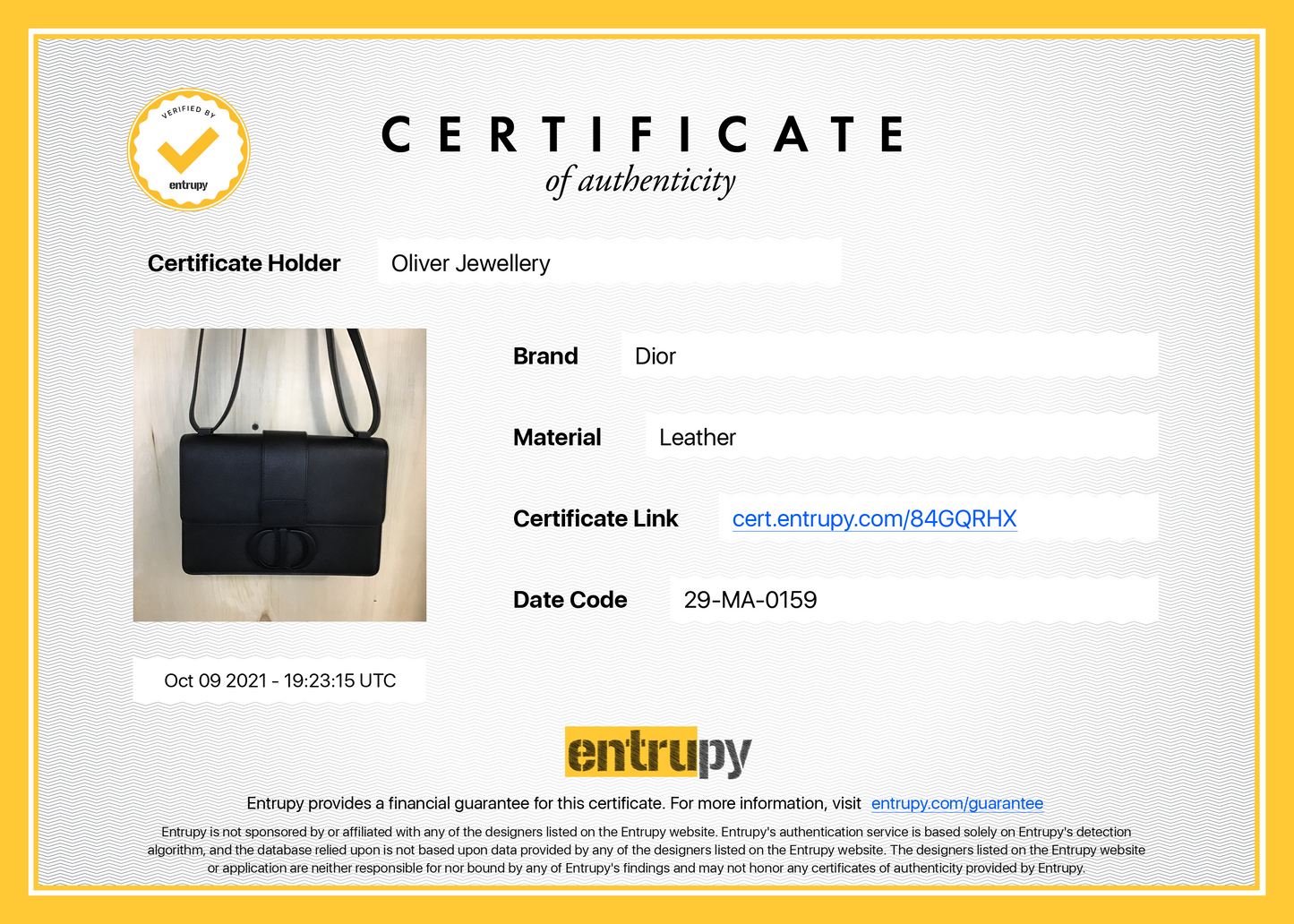 Christian Dior Ultra Matte 30 Montaigne Bag