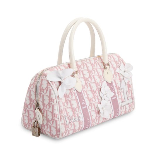 Christian Dior Vintage Girly Trotter Floral Boston Bag