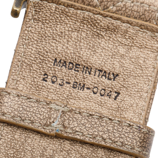 Christian Dior Vintage Metallic Brown Cannage Leather Belt 80