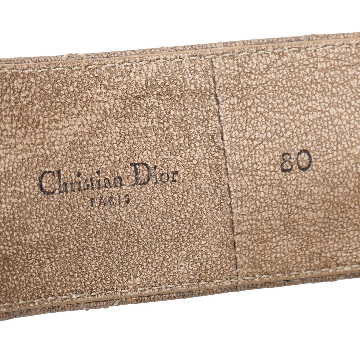 Christian Dior Vintage Metallic Brown Cannage Leather Belt 80