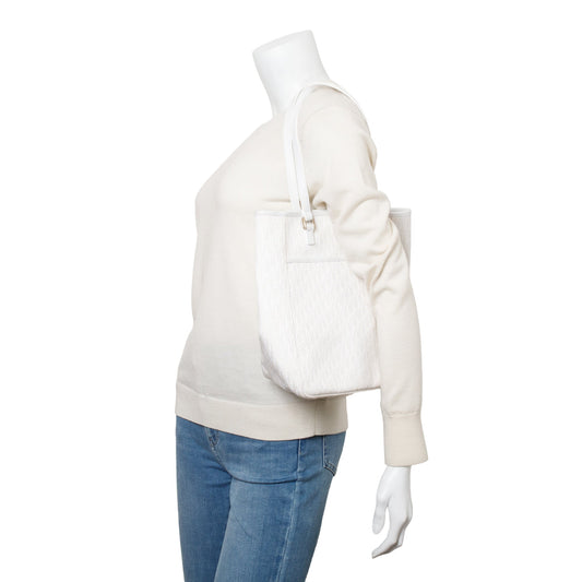 Christian Dior White Diorissimo Canvas Tote
