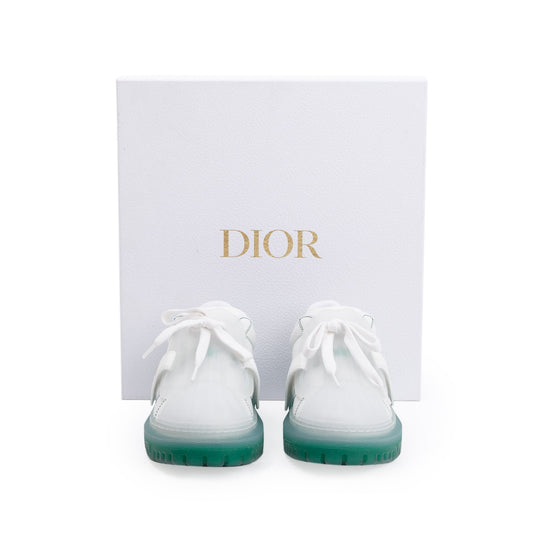 Christian Dior White/Green Dior-ID Sneakers, Size 37
