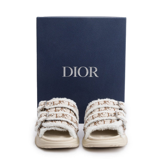 Christian Dior X Travis Scott Beige Oblique Jacquard Cacktus Jack Sandals, Size 43