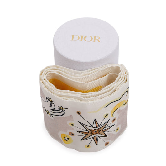 Christian Dior Yellow La Papesse Silk Twilly