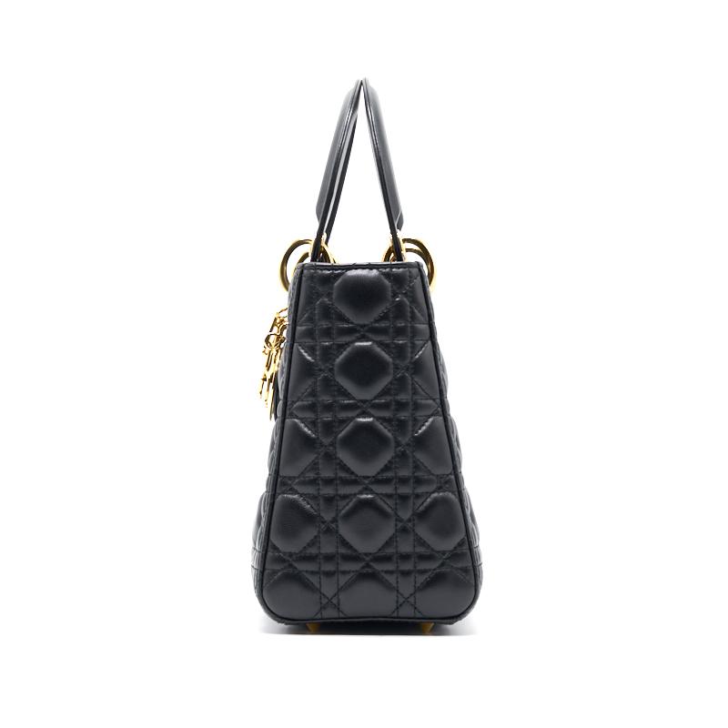 Luxury Dior Medium Lady Luxury Dior Tote Black with GHW