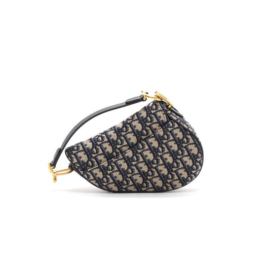Luxury Dior Oblique Saddle Mini Bag with Strap (sell in one set)