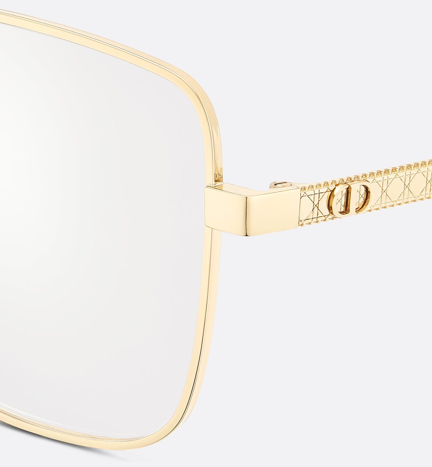 Luxury Diorcannage S1F Gold Finish Metal Square Glasses With Blue Light Filter
