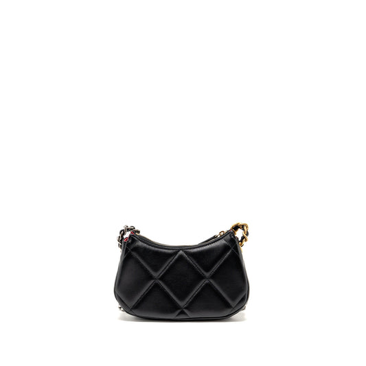 Chanel 19 crossbody hobo lambskin black multicolour hardware (microchip)