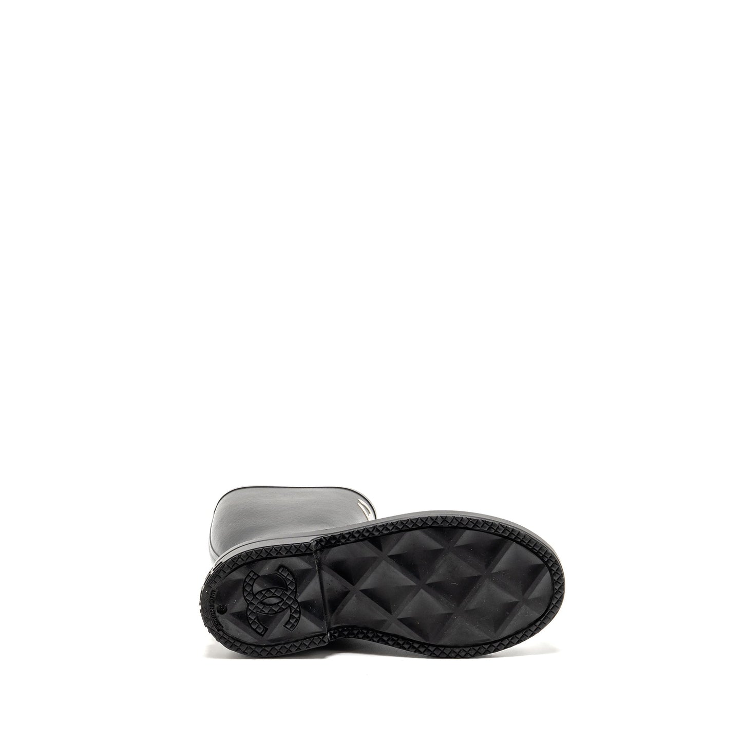 Chanel Size 39 25B High Boots Caoutchouc Black