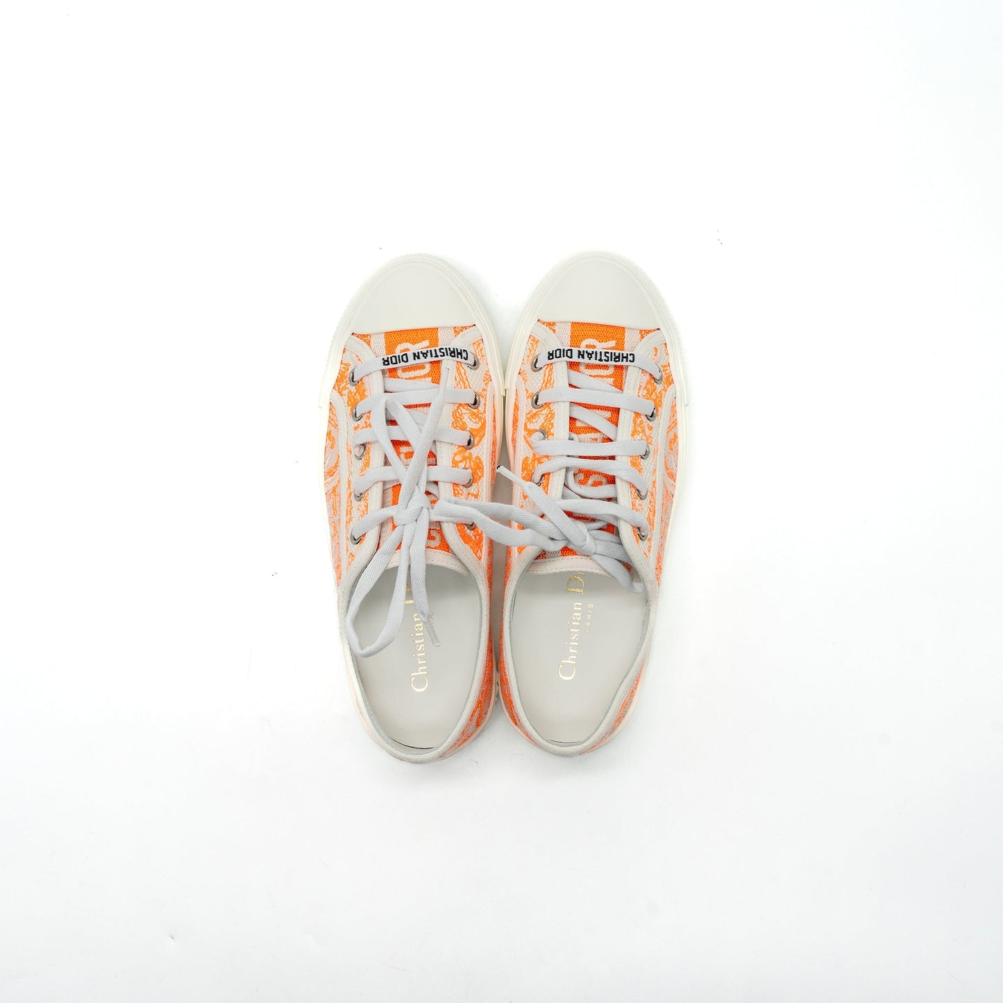 Luxury Dior size 36.5 Walk N Luxury Dior Sneaker White/Orange