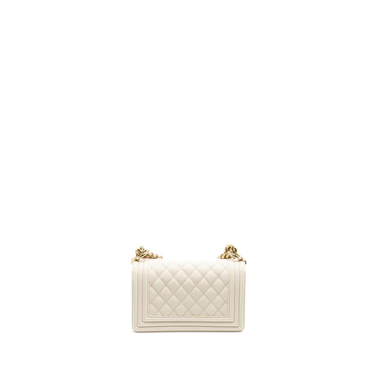 Chanel Small Boy Bag caviar white LGHW
