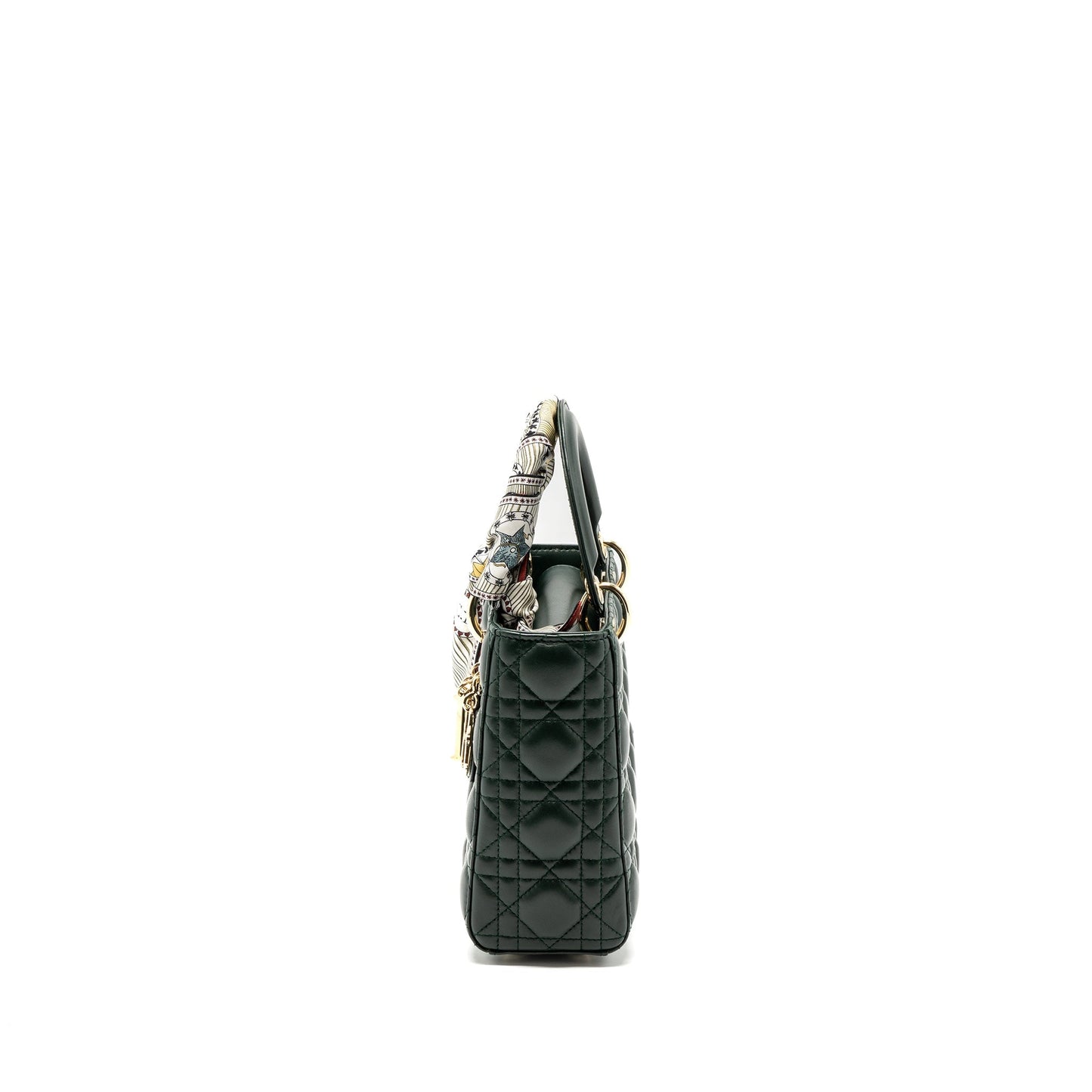 Luxury Dior small lady Luxury Dior My abc Luxury Dior bag lambskin dark green LGHW