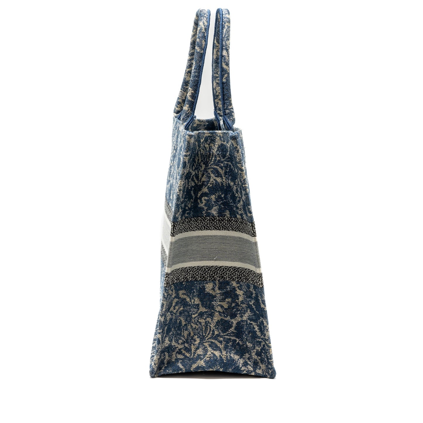 Luxury Dior large book tote limited print canvas blue/ grey/ multicolour