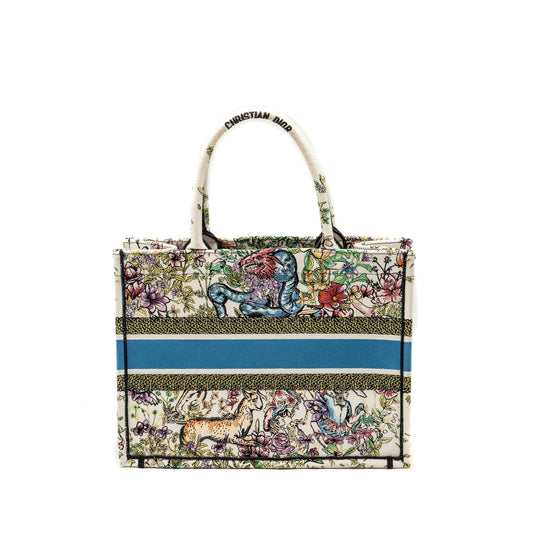 Luxury Dior Medium book tote limited canvas multicolour