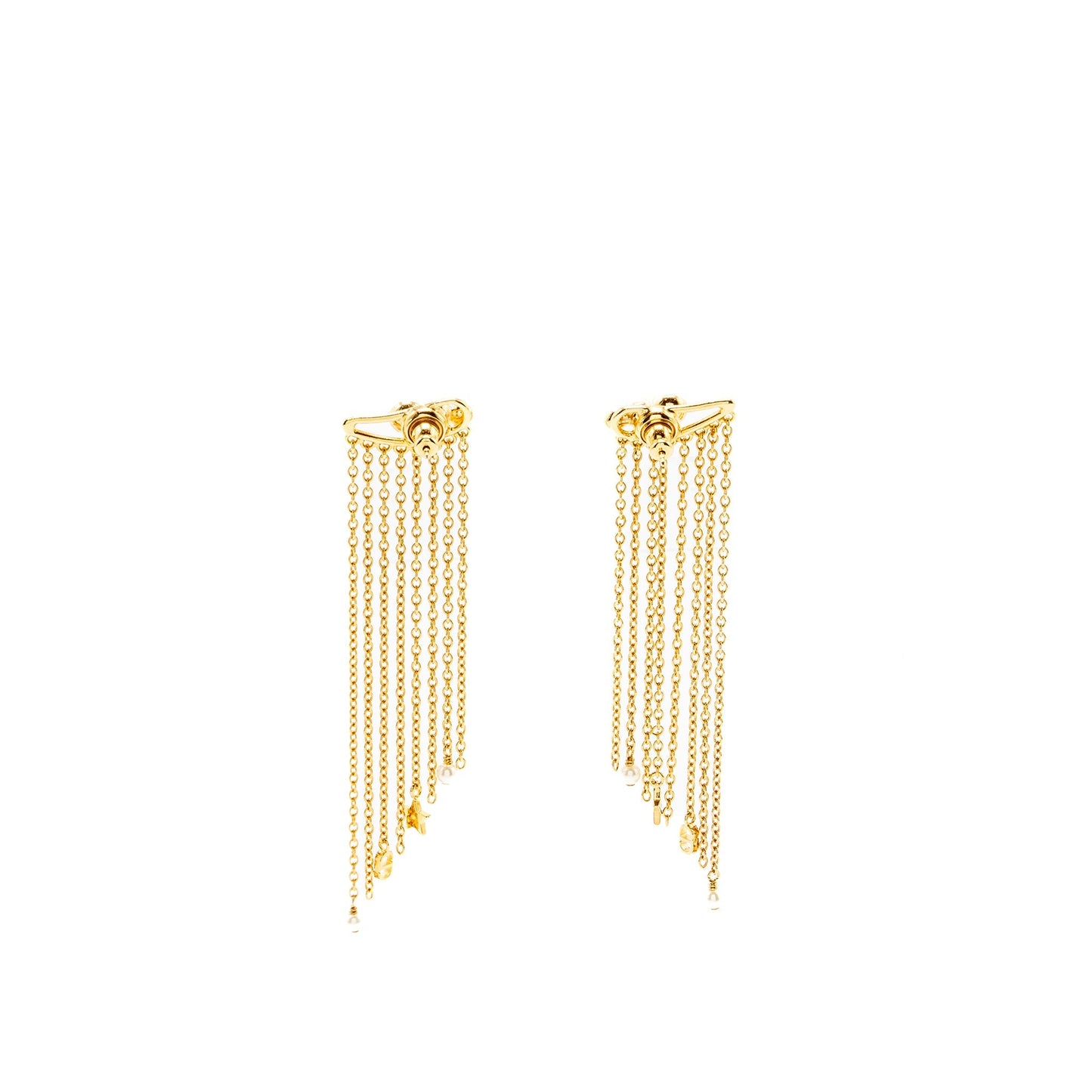 Luxury Dior CD Star Pearls Dropped Earrings Gold Tone