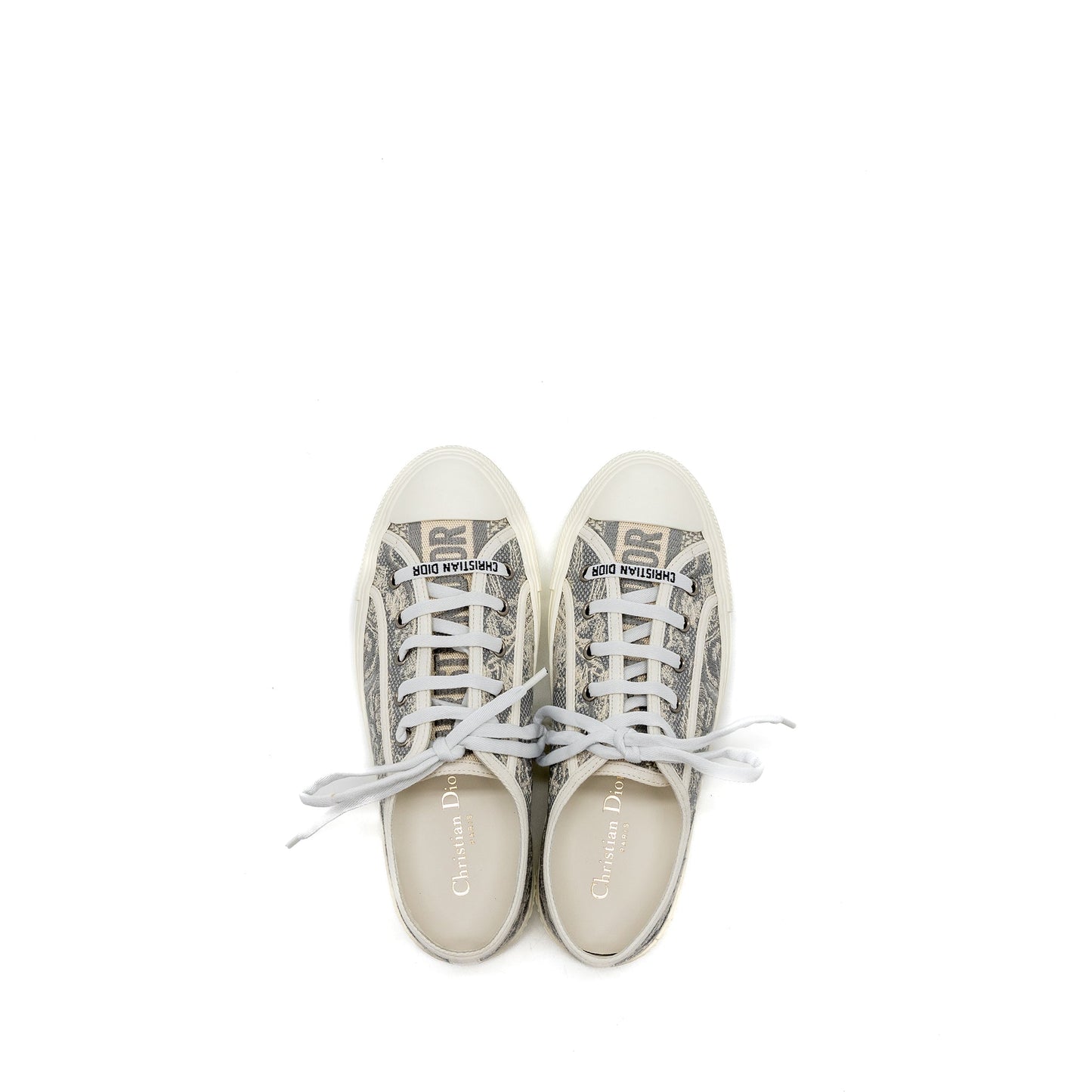 Luxury Dior size 37 walk n sneaker Toile de Jouy Embroidery grey/multicolour