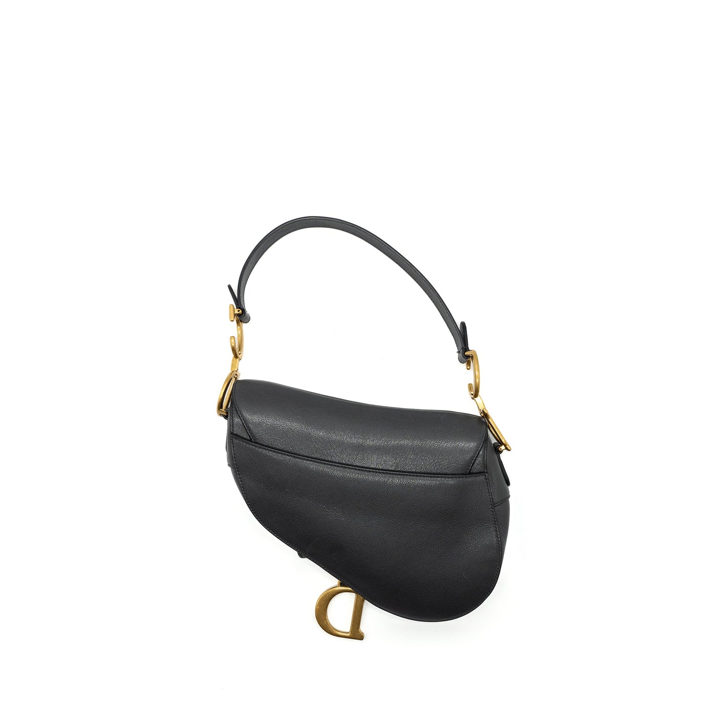 Luxury Dior Medium Saddle Bag GoatSkin Dark Grey GHW