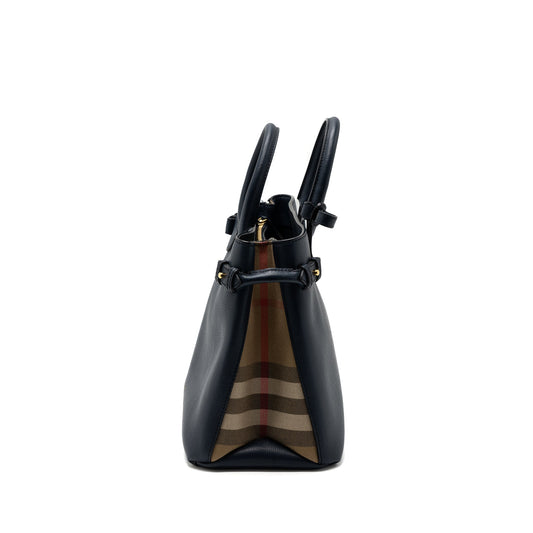 BURBERRY THE Large BANNER BAG CALFSKIN Dark Blue/MULTICOLOUR GHW