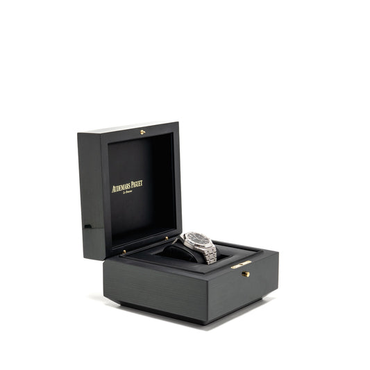 Audemars Piguet Royal Oak 37mm Frosted White Gold, Black Dial, Model: 15454BC.GG.1259BC.03