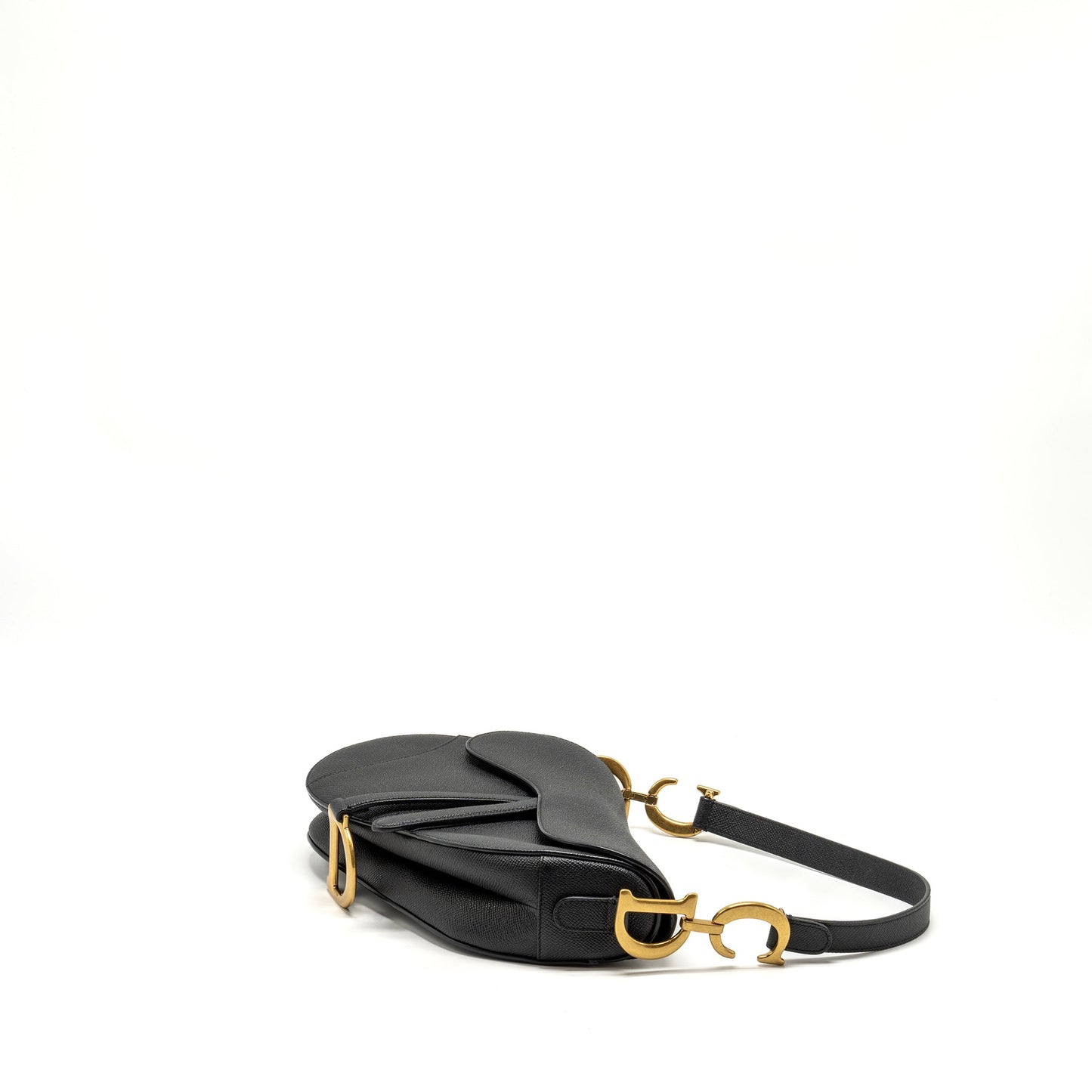 Luxury Dior Medium Saddle grained calfskin black GHW