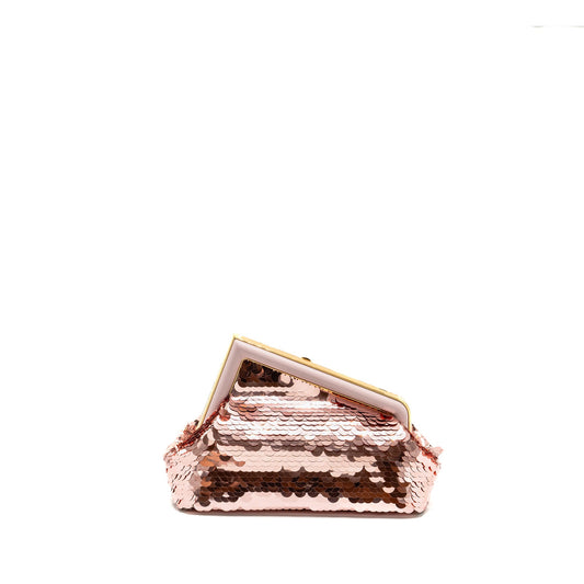 Fendi Small Fendi First Clutch bag Sequin Pink/Multicolour GHW
