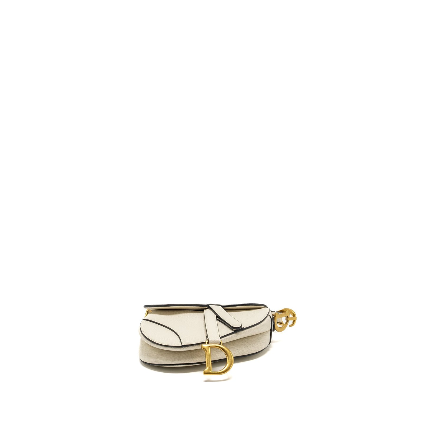 Luxury Dior Mini Saddle Bag Calfskin White GHW