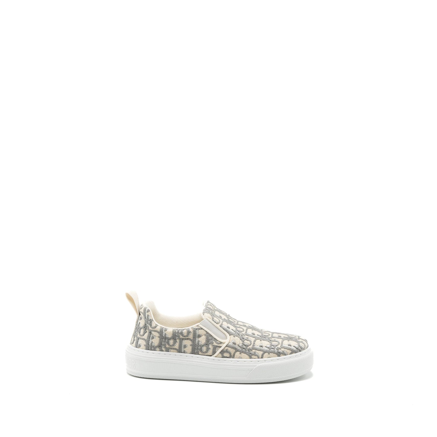 Luxury Dior Size 36 Solar Loafers Oblique Embroidery Grey Stone