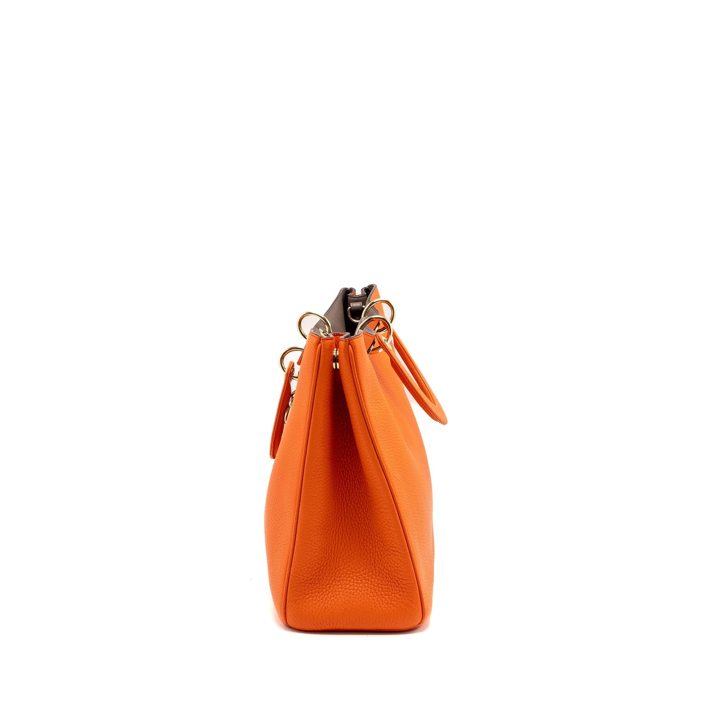 Luxury Dior large Luxury Diorissimo tote bag calfskin multicolor orange / brown GHW